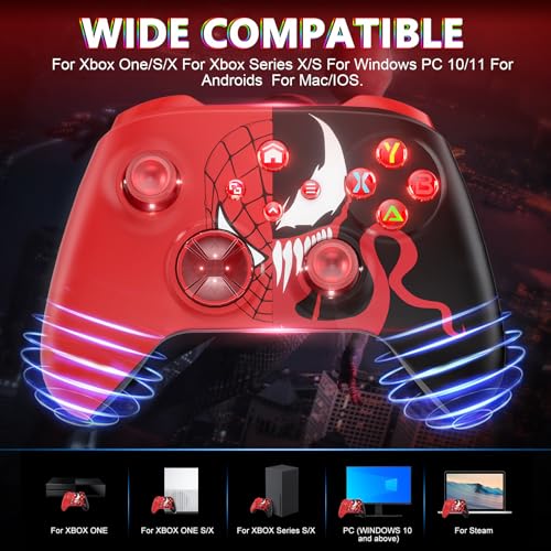 Image of Dinosoo RGB Bluetooth Gamepad with 4 Motors, Turbo & Macro for Xbox X|S /One /PC - 3.5mm Jack