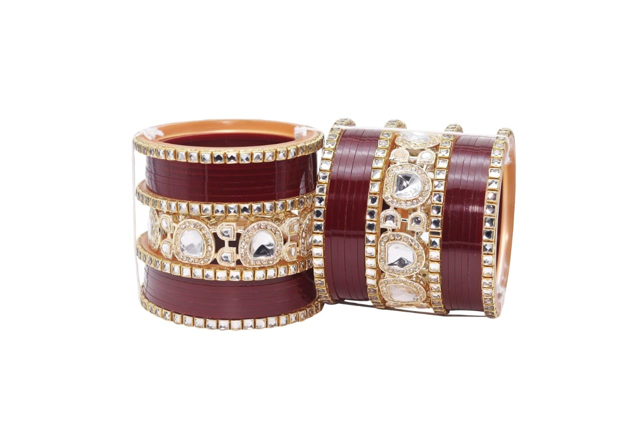 Zoonic Womens Traditional Handcrafted Bridal Chuda Bangles Set for Anniversary & Wedding (Dark Maroon-2.4) (B0D291Y7K8) Amazon Price History, Amazon Price Tracker