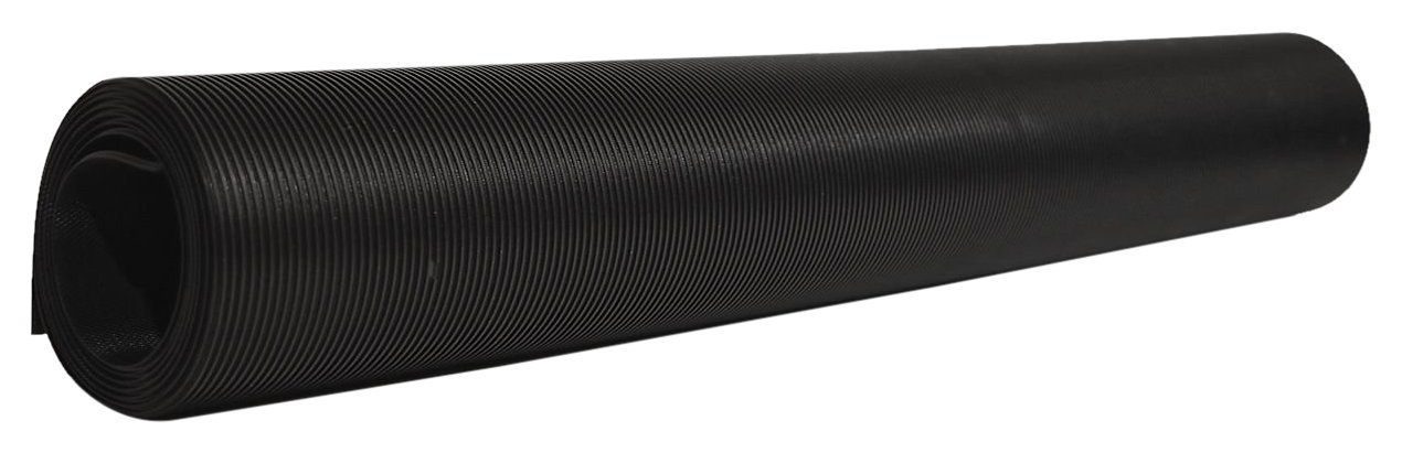 Black V Groove Plastic Utility Runner 27 Inch Wide (75 Feet)