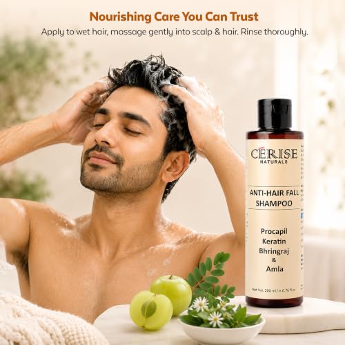 Image of Anti Hair Fall Shampoo with Pro-Vitamin B5, Procapil, Keratin, Bhringraj & Amla | Strengthening Shampoo for Men & Women | Herbal Scalp Care for Strong, Healthy Hair | Sulphate & Paraben Free | 400ml