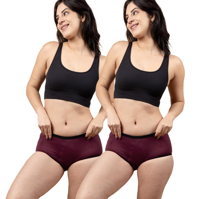 Image of REVAA Heavy Period Panty for Women & Girls (Pack of 2) Cotton, Reusable & Leak Proof Menstrual Underwear, No Pads Required, Rash-Free Comfort, for Super Heavy Flow, Lasts Up to 2 Yrs