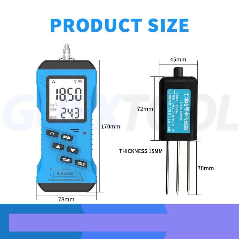 7 in 1 Rapid Soil Tester Meter Nitrogen Phosphorus Potassium N P K PH Humidity Moisture Nutrient Conductivity Tester EC Meter
