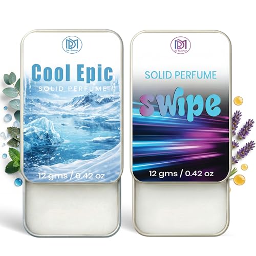 Image of Dr.Mashur Solid Perfume |Swipe&Cool Epic Alcohol Free Wax Perfume Balm, Long Lasting | Pocket Tin 12g, Pack Of 2| Non Greasy Smooth Glide, Travel Friendly Men And Women