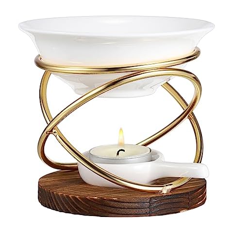 BSTKEY Decorative Wax Melt Burner with Ceramic Bowl Cover