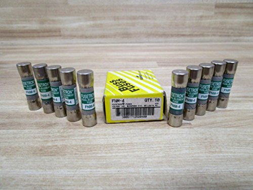 Fusible Bussmann FNM-4 cartouche temporisée de 4 Amperès pour protection électrique lot de 10