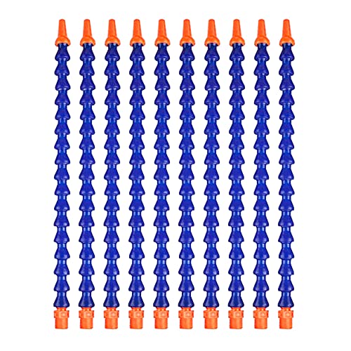 10 Pcs Water Oil Coolant Pipe Hoses Plastic Flexible Coolant Hoses Adjustable Round Nozzle Pipes for Lathe Milling etc