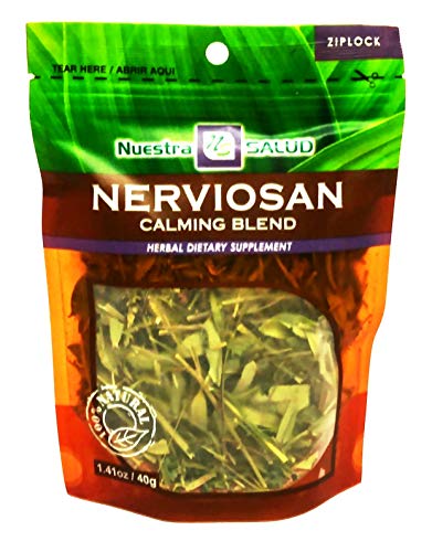 Nuestra Salud Herbal Sleeping Tea - 1.4oz - Nerviosan Calming Herb Blend with Valerian Root, Lemon Balm, and Small Burnet - Caffeine-Free Night Time Tea for Sleep and Relaxation