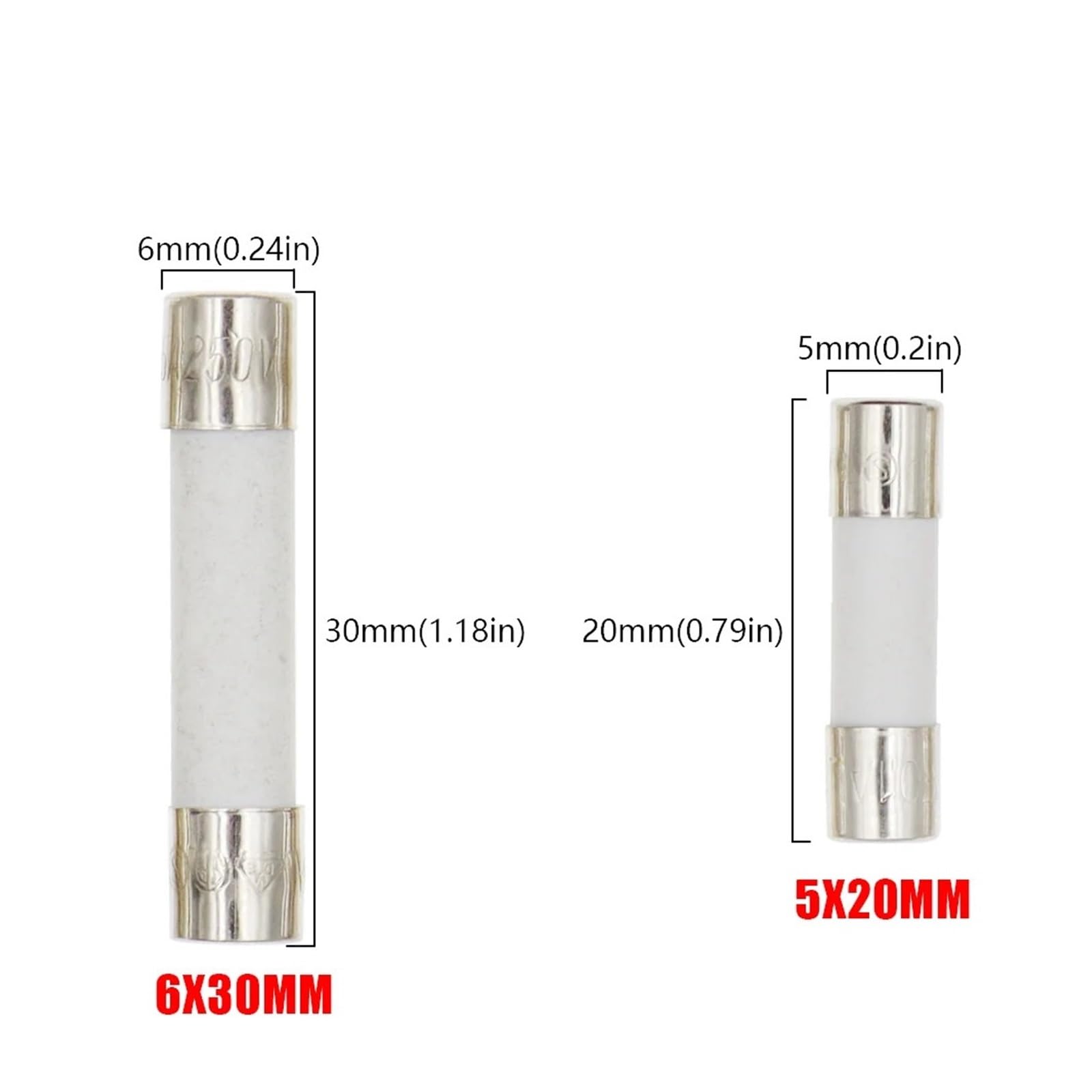 100 Stück 5 x 20 mm 6 30 flinke Keramiksicherung 250 V(6X30MM,1.5A)