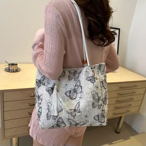 Chinese women's retro printed handbag, butterfly design large capacity shoulder bag, elegant temperament banquet gift4