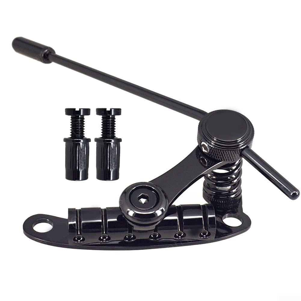 Jazz Guitarra Tremolo Vibrato Puente Cordal, Para SG Les Paul LP Estilo Guitarra Piezas de Repuesto Oro, 103 * 55 * 46.5 mm (Negro)