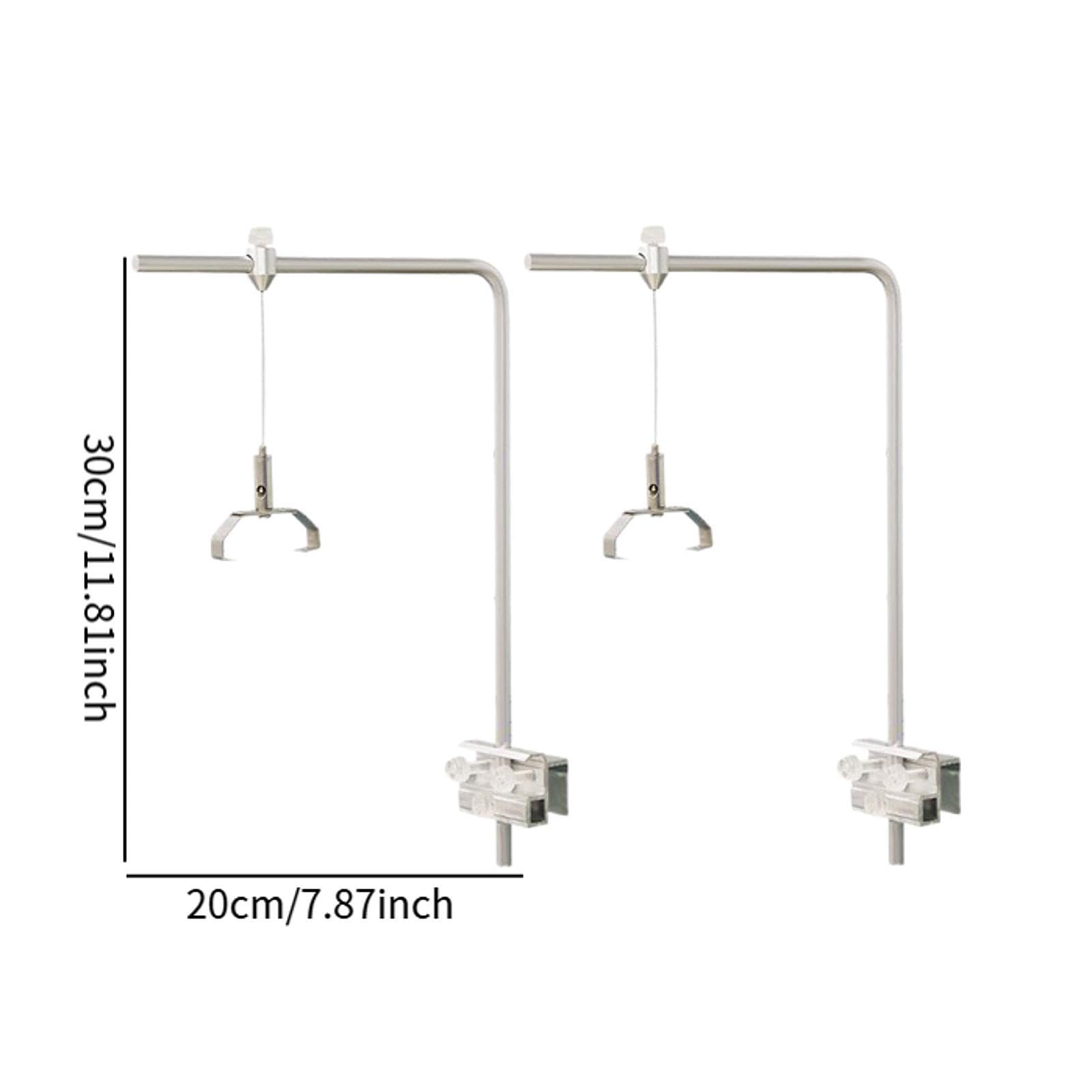 Uchwyt do lampy akwariowej, łatwy montaż, aluminiowy, solidny stojak pod lampę, uchwyt do lampy akwariowej, z 2 klipsami