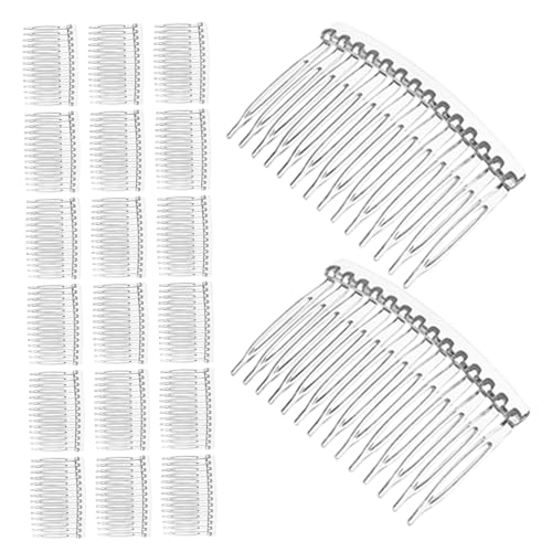 OATIPHO 50個 透明なプラスチックのヘアコーム サイドコームヘアピン ヘアサイドコーム プラスチック製のヘアコーム 白いお団子コーム 小さ