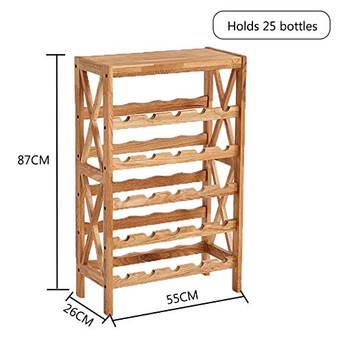 Soporte para botellas de vino de roble de pie miniatura 2
