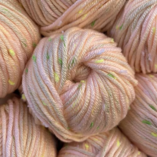 Image of Tweed Twinkles Soft Baby Yarn for Crocheting, 8-Pack (696Yds / 400G), Free Patterns - Acrylic Baby Blanket Knitting Yarn with Flecks - Size 3 DK Light Worsted Weight - Pale Peach