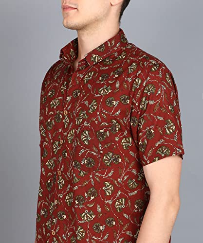 Image of BLOCKS OF INDIA Cotton Hand Block Print Half Sleeves Summer Shirt for Men