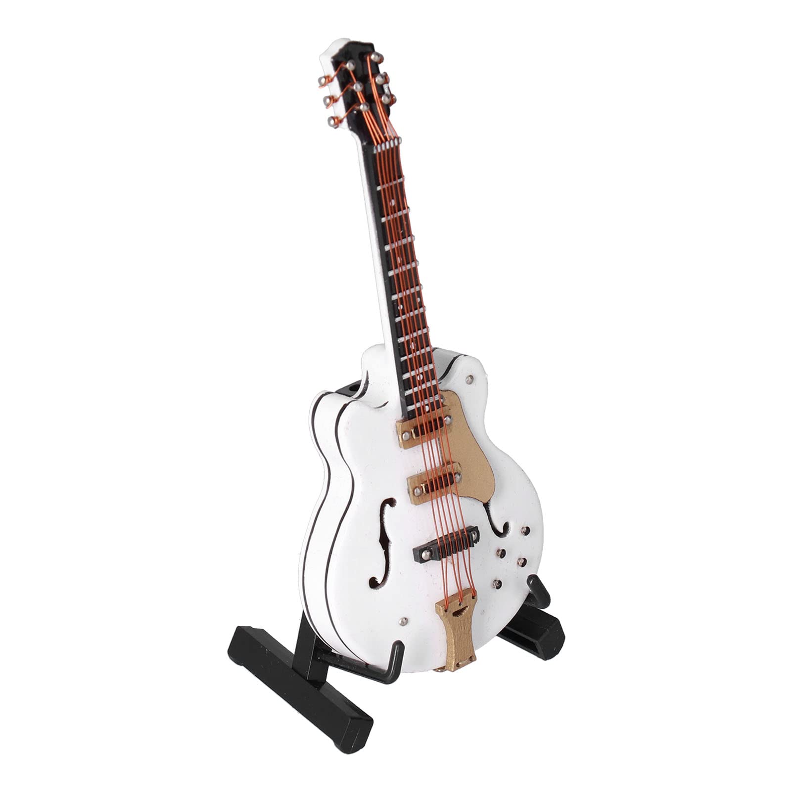 Hapivida Mini Guitar Model, Handcrafted Miniature Guitar with Stand and Case, Classic Collectible Toy for Home Office Decoration - Image 2