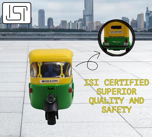 Image of NeoKiddo Pull Back CNG Auto Rickshaw Toy for Kids & Toddlers | 3-Wheeler Vehicle Toy with Driver | Educational Mini Tricycle Auto Toy for Boys & Girls (Green)