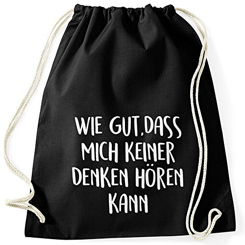MoonWorks Turnbeutel Spruch wie gut dass mich keiner denken hören kann Gymsac schwarz unisize