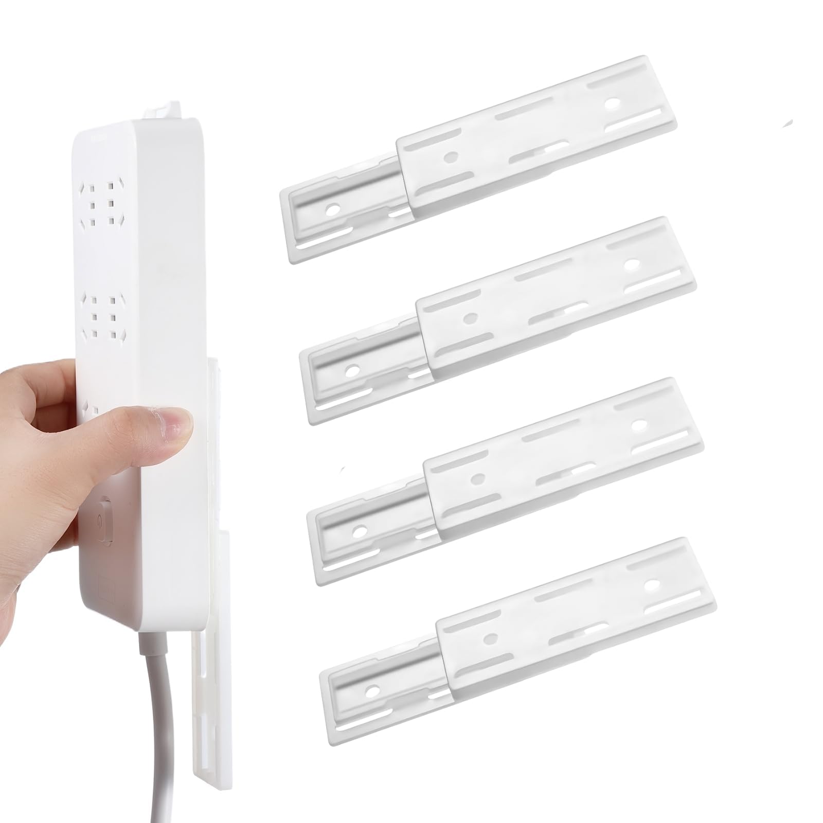 4 Pcs Outlet Extender Stick, Wall Mount Extension Board and Wire Hider, Organize Cables Behind Desks and Mount Power Strips on Walls-picture-19