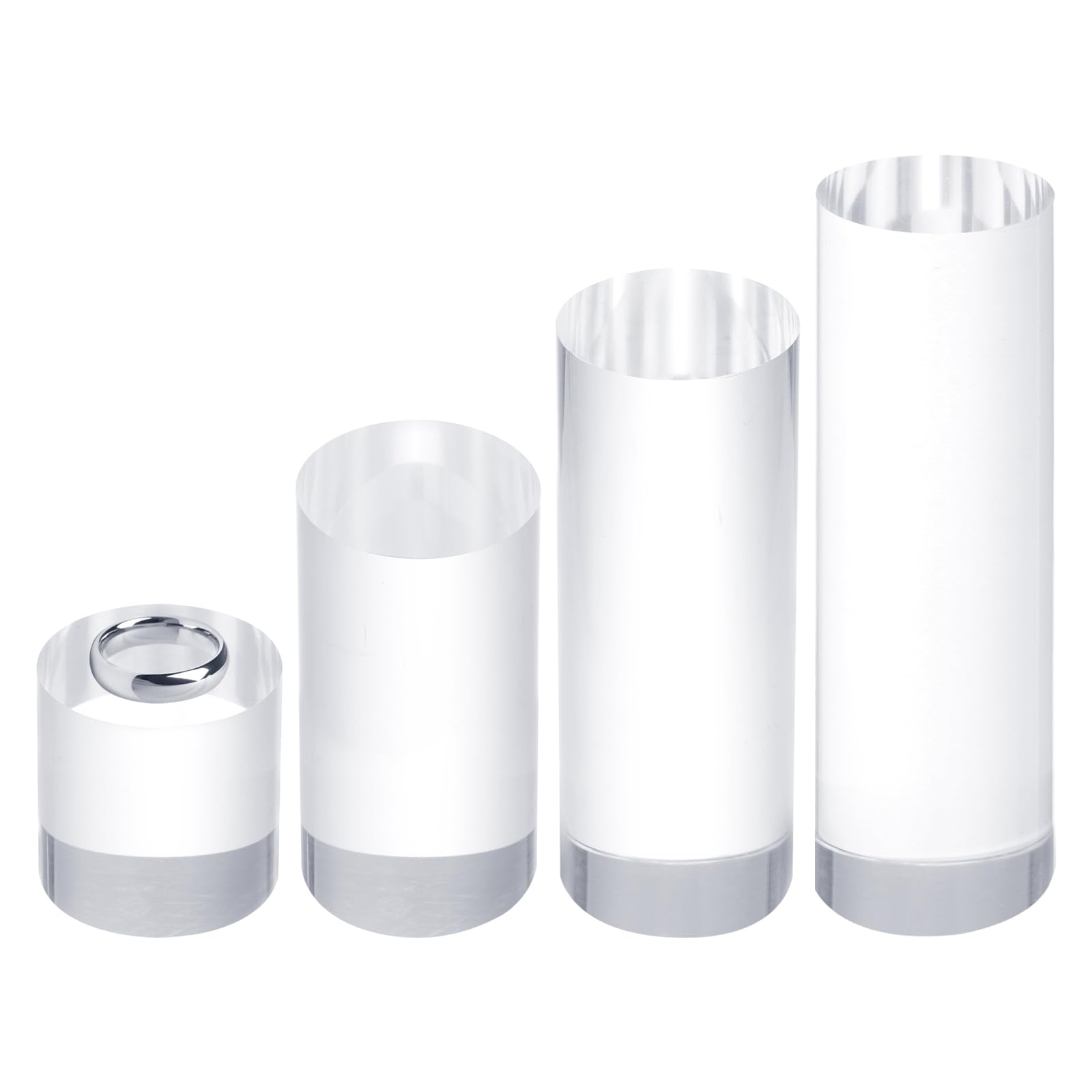 Base de présentation en acrylique poli pour bagues et objets d'art premium