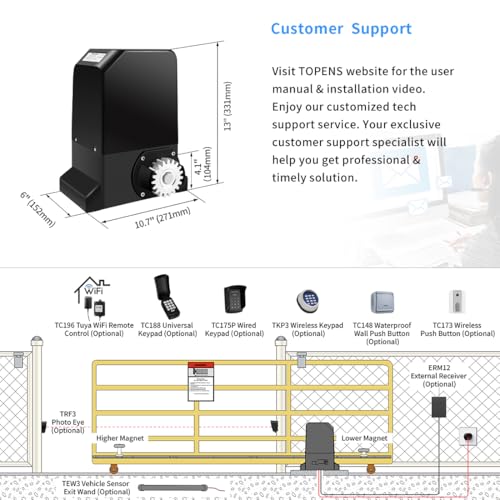 Image of TOPENS RK990T Sliding Gate Opener Rack Drive
