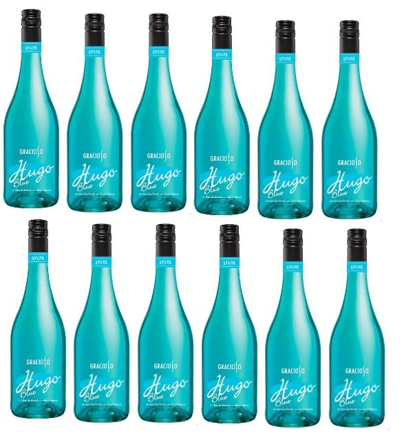 12 Flaschen Graciosa Hugo blue Geschmack von blauen Beeren 750ml 6,9% Vol. + Space Riegel von Onlineshop Bormann
