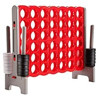 COSTWAY Giant Connect 4, Four in A Row Game Set with 42 Jumbo Rings & Quick-Release Slider, 120 x 104cm 4-to-Score Outdoor Garden Games for Kids Adult