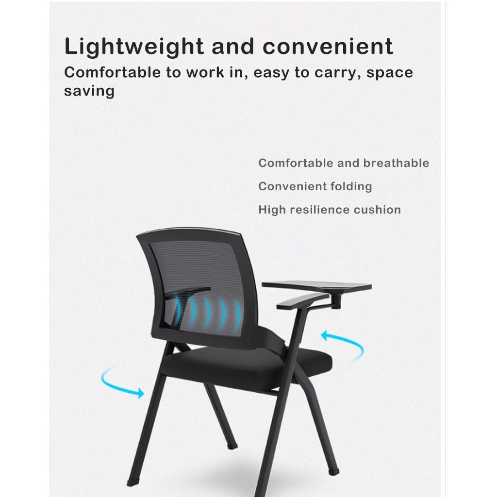 Sedie pieghevoli per sala conferenze, sedia ergonomica da scrivania con tavoletta da scrittura, ideale per ufficio, riunioni, allenamento, casa e scuola