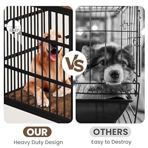 Dog-Crates-for-Large-DogsMedium-Dogs-Dog-Kennel-Furniture-High-Anxiety-Dog-Kennel-433-Large-Dog-Crate-2-Doors-with-Side-Openings-4-Wheels-Dog-Kennel-Indoor-Brown - Cucciolini Doodles Dog-Crates-for-Large-DogsMedium-Dogs-Dog-Kennel-Furniture-High-Anxiety-Dog-Kennel-433-Large-Dog-Crate-2-Doors-with-Side-Openings-4-Wheels-Dog-Kennel-Indoor-Brown