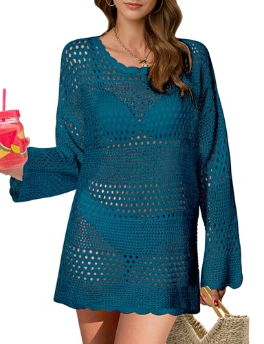 Buauty Womens Swimsuit Coverup Crochet Swim Cover Ups Bikini Bathing Suits Swimwear 2025 Summer Beach Dress Vacation Outfits