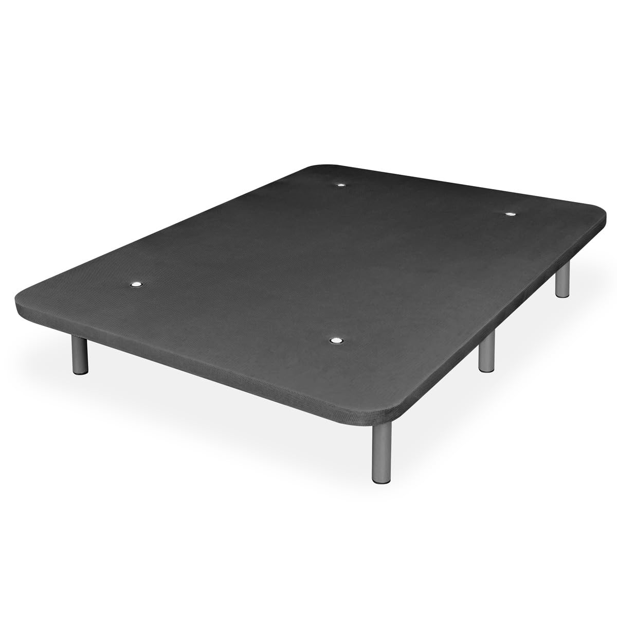 Homey - Base Tapizada 3D Reforzada, Gran Estabilidad con 5 Barras Transversales y 6 Patas metálicas roscadas de 27cm, 135 x 190, Gris Oscuro