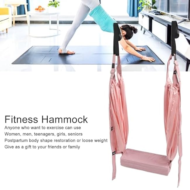 Waist Back Leg Stretch Strap Split Inversion Fitness Band Hammock Pink for Stretching Assist Trainer