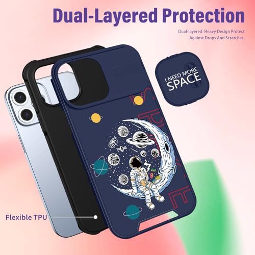Image of Funermei (2in1 for iPhone 11 Pro Max Cases for Women Cute Girls Phone Cover Astronaut Fun Funny for Teen Boys Cartoon Space NASA Design with Camera Cover Funda for Apple for iPhone 11 Pro Max Case