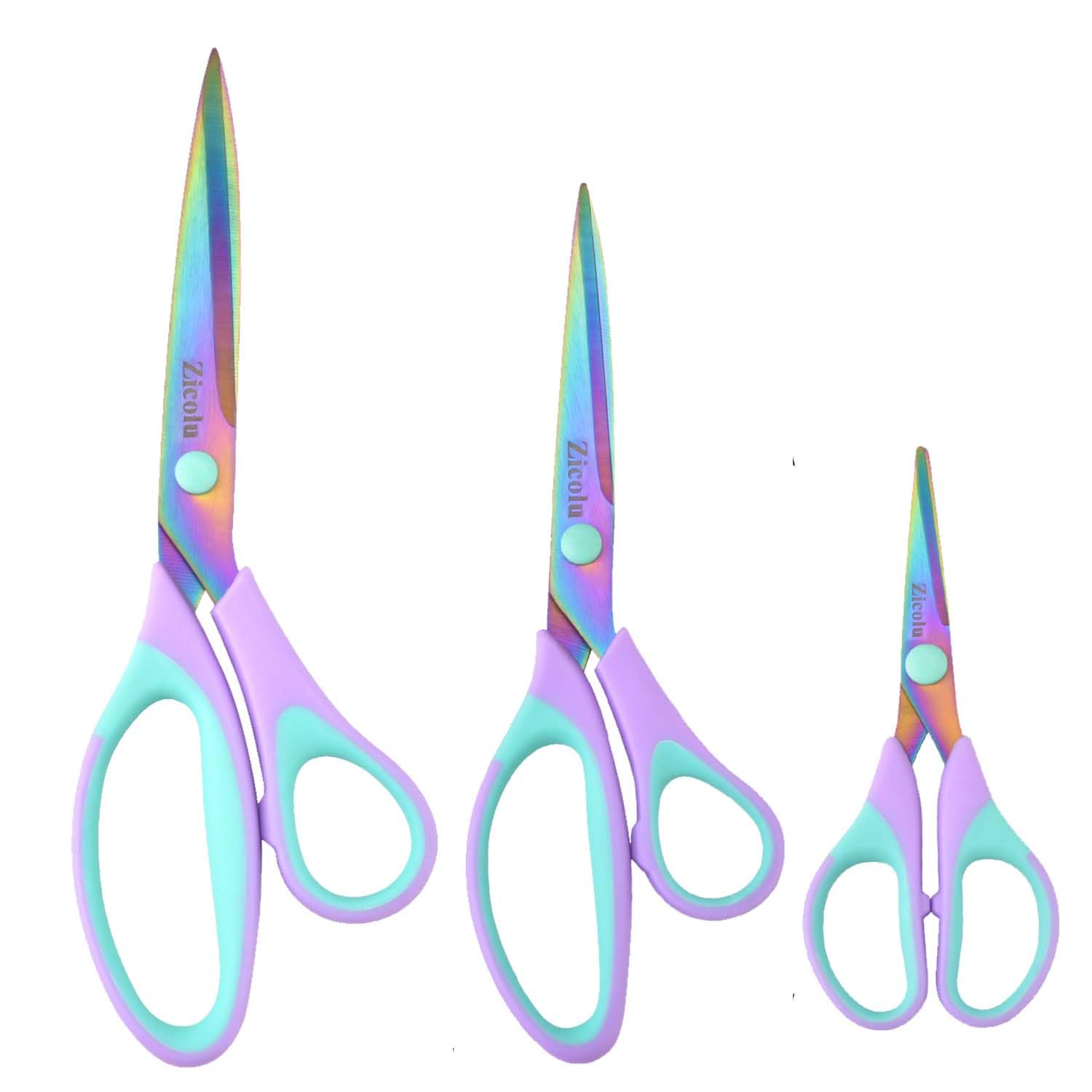 Zicolu Multipurpose Scissors Set of 3 Pueple/Blue