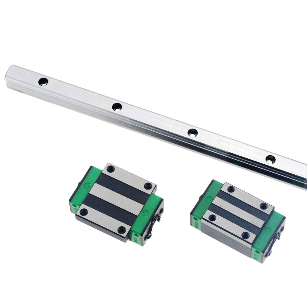YFCDZVBH Lot de 2 guides linéaires linéaires carrés HGR20 HGR15 + 4 blocs de roulement coulissants HGH15CA HGW15CA HGH20CA HGW20CA (couleur : HGW15CA, longueur du guide : 500 mm