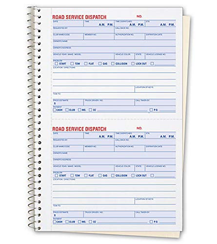 ABC Road Service Dispatch Log Book
