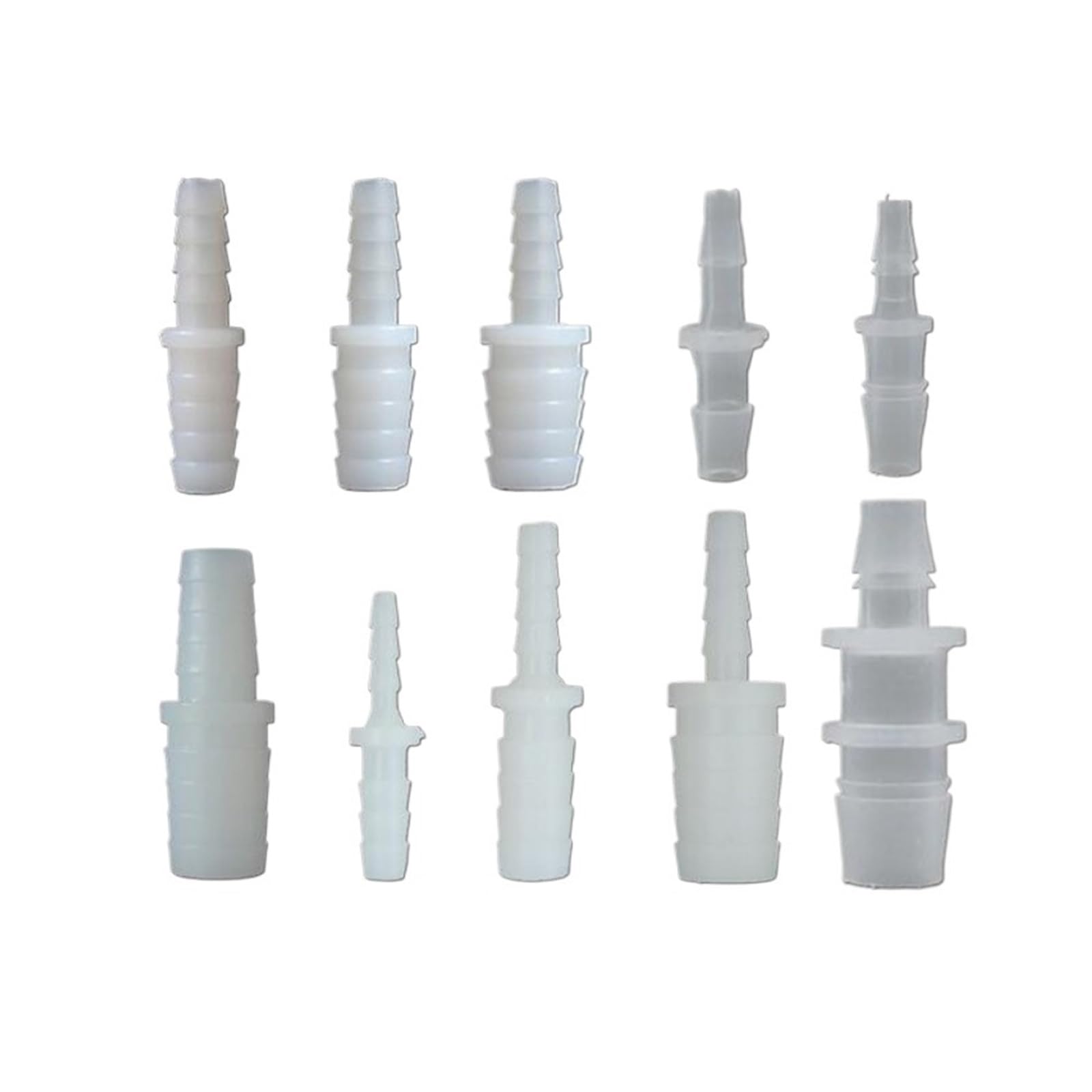 MEXEWORD 5PCS 3mm 4mm 5mm 6mm 8mm 9mm 10mm 11mm 12mm Hose Barb Two Way Plastic Connector Pipe Fitting Reducer For Aquarium Fish Tank(6-11mm)