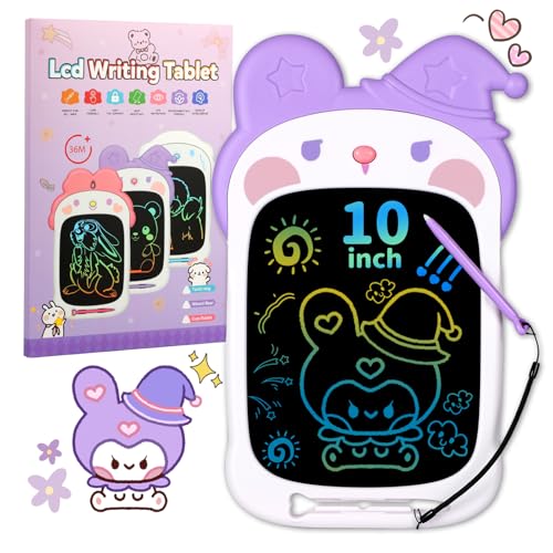 Opard LCDお絵描きボード 10インチ 可愛い女の子プレゼント 電子メモ 圧力センシング 繰り返し書ける 筆談ボード 電池交換可能 メッセージボード 手書きパッド 文房具 ぬりえ 絵画 落書き 知育玩具 2 3 4 5 6 歳 おもちゃ クロちゃん