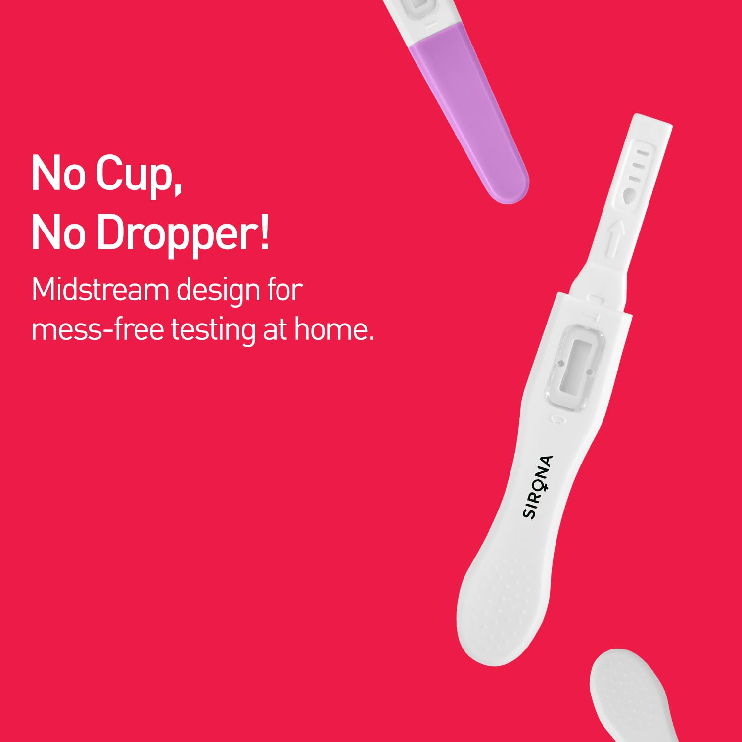 Sirona PregRx Midstream Urine HCG Pregnancy Test Kit Device - Pack of 3 2