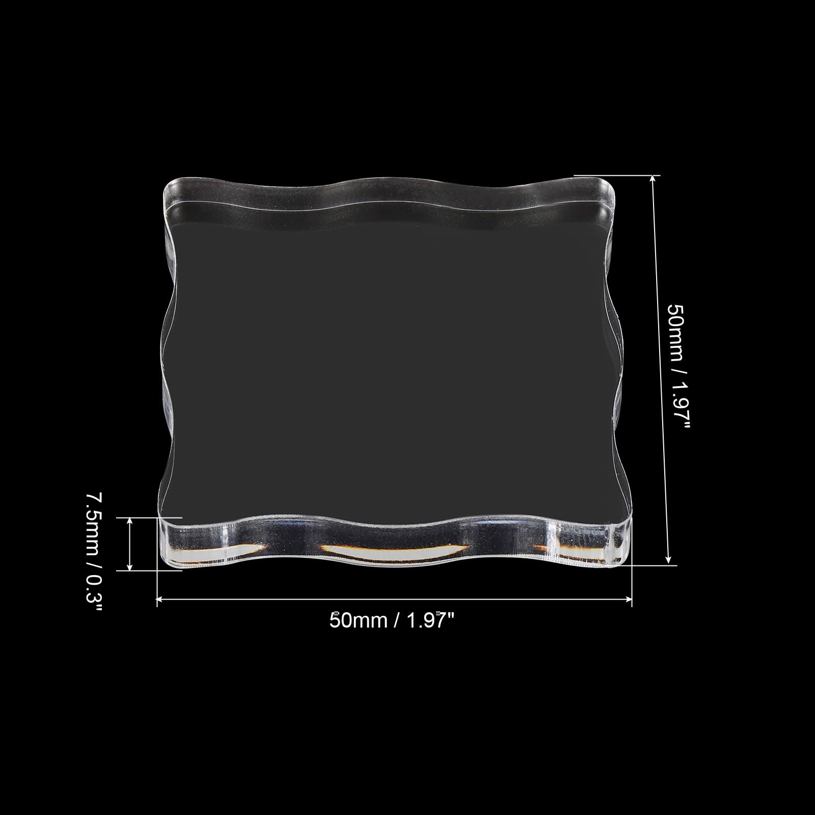 PATIKIL 2" x 2" Acrylic Stamp Block, Clear Stamping Block Decorative Mounting Blocks Head Shape for Scrapbooking DIY Crafts Card Making - Image 2