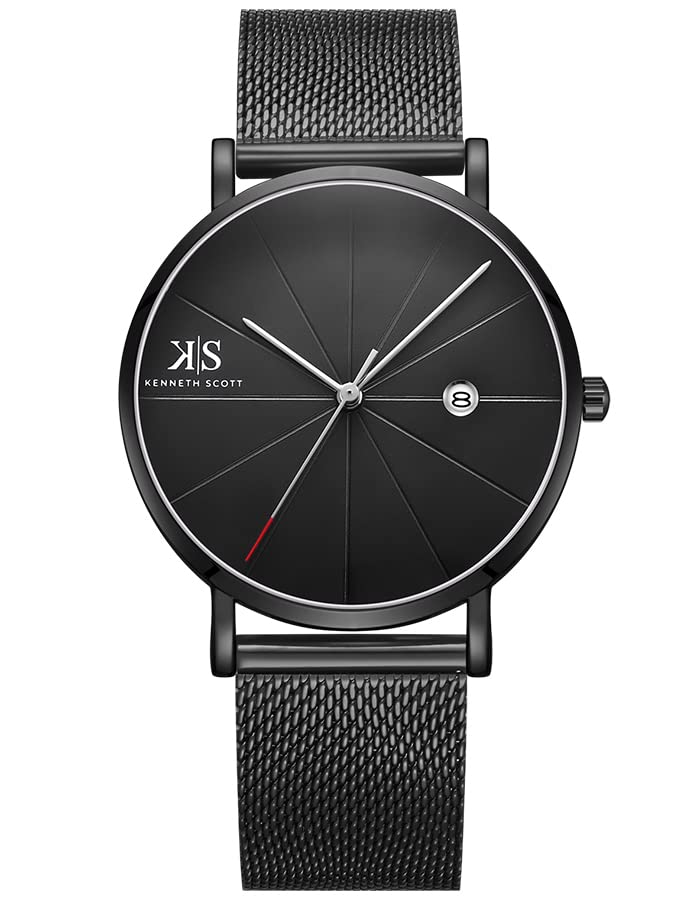 Kenneth ScottMen's Black Dial Analog Watch - K22013-BMBB