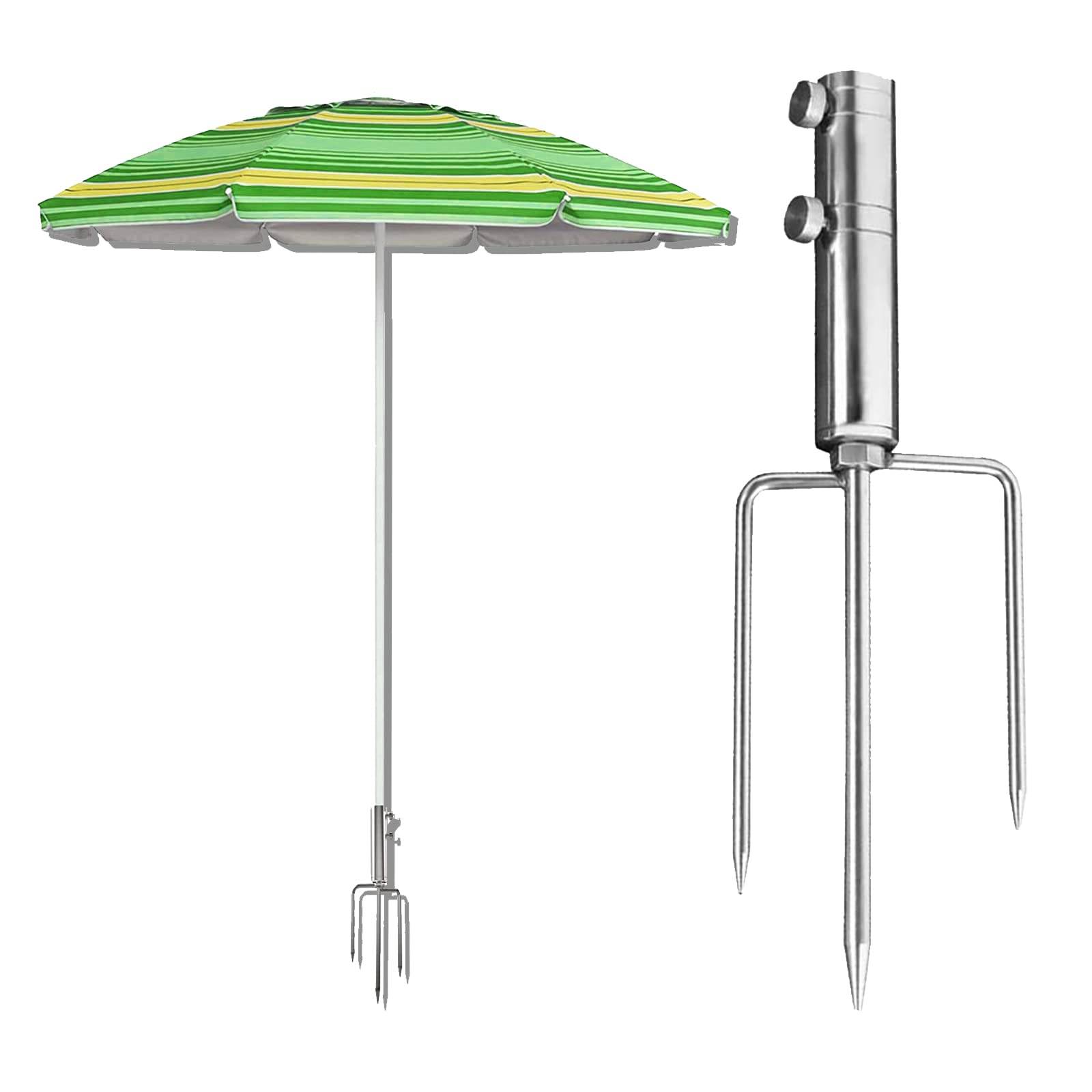 Estaca Sombrilla,Soporte de Sombrilla con 4 Pincho,Soporte de Sombrilla Extraíble,Soporte Sombrilla Extraíble de Metal,Césped para Sombrilla ,Soporte Para Paraguas de Césped con Ancla,para Playa