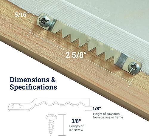 20 Pack - Large Sawtooth Picture Hangers with Screws - Sawtooth Hanger - Thumbnail 2
