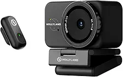 Hollyland Lyra Webcam UHD 4K para PC/Mac, Webcam com Microfone, Sensor CMOS de 1/1.5', Foco Automático PDAF, Ideal para Reuniões, Transmissões ao Vivo e Criação de Conteúdo (com Microfone Lark A1)