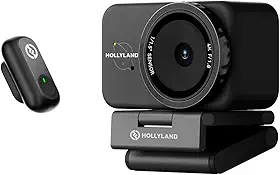 Hollyland Lyra Webcam UHD 4K para PC/Mac, Webcam com Microfone, Sensor CMOS de 1/1.5', Foco Automático PDAF, Ideal para Reuniões, Transmissões ao Vivo e Criação de Conteúdo (com Microfone Lark A1)