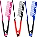 3 Pieces Hair Straightening Comb Salon Hair Brush Hairdressing Styling Hair Straightener V-shaped Straight Comb Straightener Combs for Knotty Hair, 3 Colors