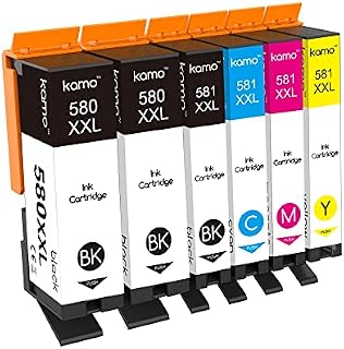 Kamo 580XXL 581XXL Ink Cartridges Multipack Compatible With Canon PGI-580/580XXL CLI-581/581XXL Ink Cartridges; Pimax TS6150 TR8550 TS6250 TS8250 TS8150 TR7550 TS8251 TS9550 TS9150 TS6151 TS8151