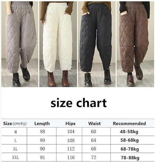 Damen-Daunenhose, Winter, Winddicht, Warm, Outdoor, Skihose Mit Taschen