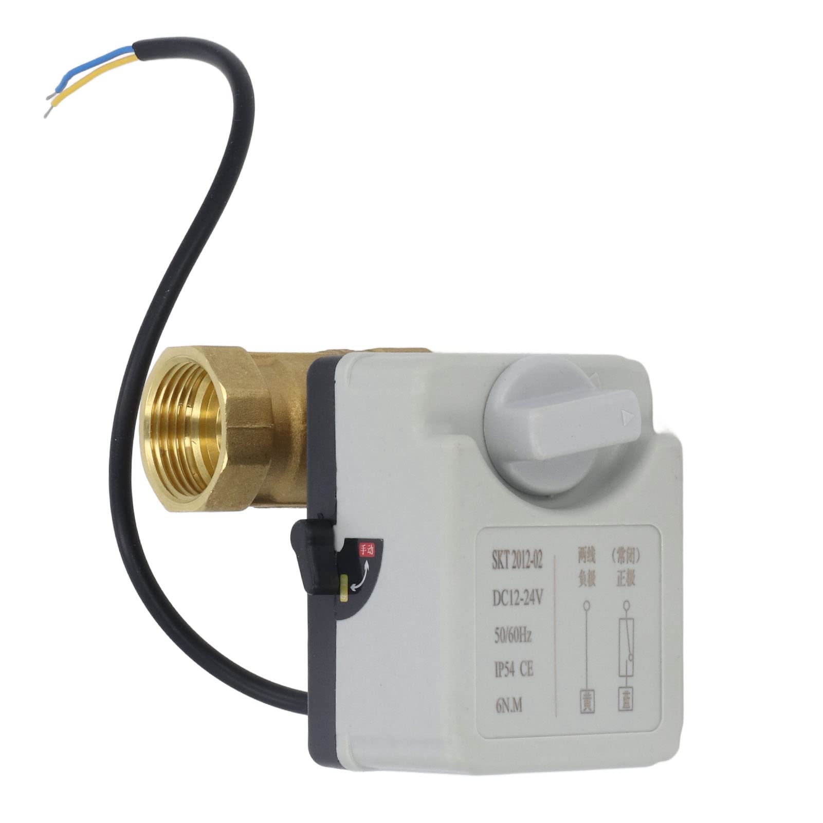 Válvula de Bola DN25 de 2 Vías Latón, IP54 Diseño Protector, Fuente de Alimentación DC12-24V, Fácil Instalación, para Uso con Agua Fría y Caliente