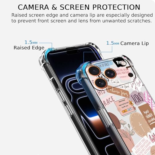 Coque chrétienne iPhone 17 Pro avec citations de la Bible motif Jésus esthétique - 3